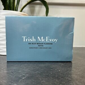 Trish McEvoy 2004 Anniversary Sea Blue Petite Makeup Planner Zipper Bag & Makeup